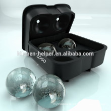 Eis Ball Maker - Neuheit Food-Grade Silikon Eis Form Tablett mit 4 Ball